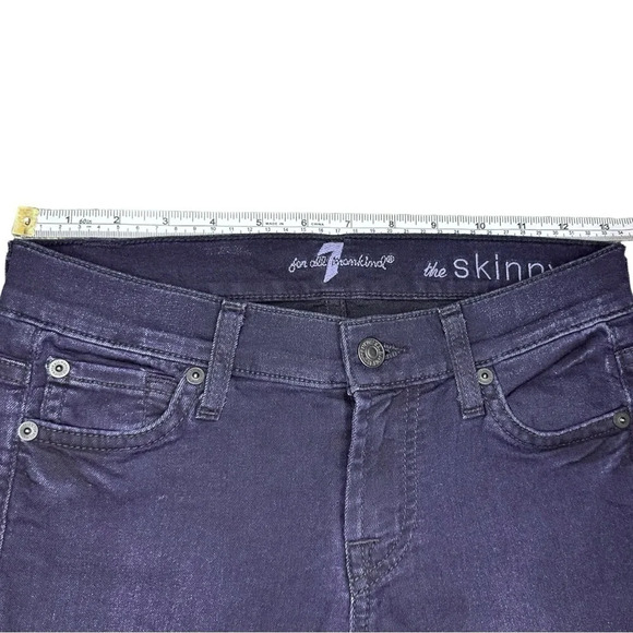 7 For All Mankind Women’s The Skinny Low-rise Jean Size 25 - Picture 8 of 11